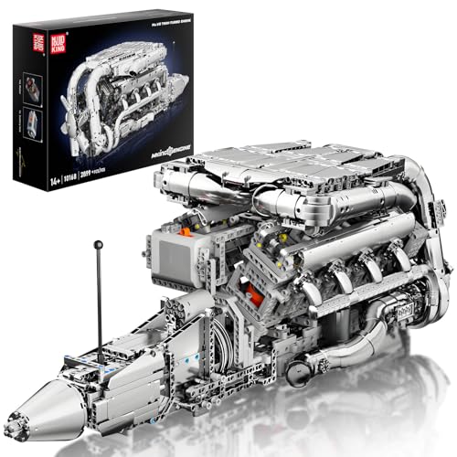 Mould King 10168 Technik V8 Motor Bausatz Bausteine Auto Engines Motorbausatz Klemmbausteine Simulation Motor mit Funktionsfähiges Engine Kit für Erwachsene(2899 Teile) von Mould King