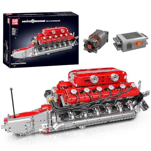 Mould King 10169 Technik V12 Motor Bausteine Spielzeug, 3472 Stück APP Engine Elektromotorantrieb Klemmbausteine Bausatz Spielzeug Geschenk für Erwachsene und Jungen 8+ von Mould King