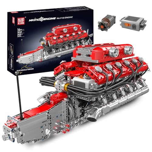 Mould King 10169 Technik V12 Motor Bausteine Spielzeug, 3472 Teile Engine Klemmbausteine Bausatz Geschenk, Automotor-Bautechnik-Spielzeug für Kinder/Erwachsene Sammlungen von Mould King