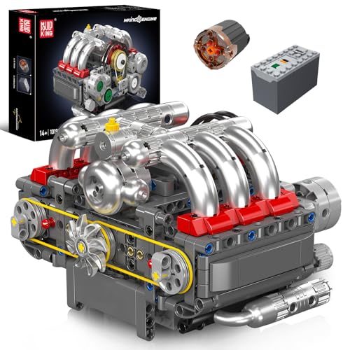 Mould King 10193 Technik Motor Bausteine Spielzeug Kit, 609 Stück Boxermotor Klemmbausteine Bausatz Modell, Spielzeug Geschenk Sammlerstücke für Jungen Mädchen von Mould King