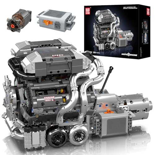 Mould King 10201 Technik Auto-Motor Bausteine Modell, 2024 Teile Klemmbausteine Car Engine Spielzeug Set als Geschenk und Sammlerstücke (ab 14 Jahren Jungen/Mädchen) von Mould King