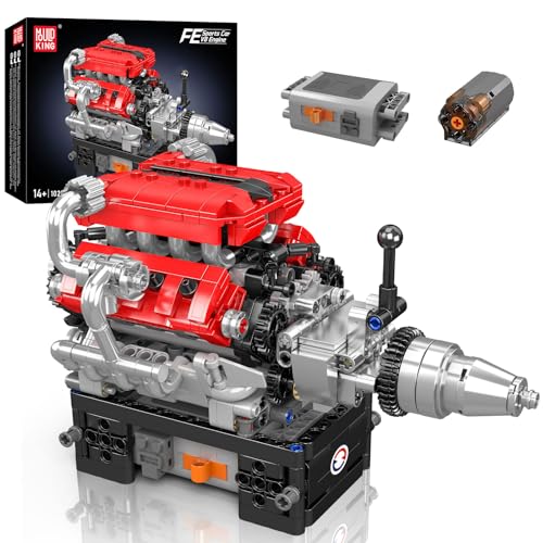 Mould King 10204 Technik V-8-Motor Bausteine Modell, 750 Teile Klemmbausteine Car Engine Spielzeug Set als Geschenk und Sammlerstücke (ab 14 Jahren Jungen/Mädchen) von Mould King