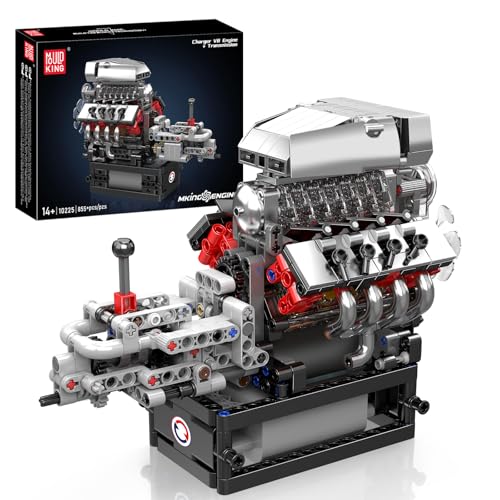 Mould King 10225 Technik V8 Motor und Getriebe Klemmbausteine Bausatz Kit, STEM 855+ Stücke Motormodellblöcke mit Motor, MOC Auto Engine Modell Spielzeug für Jugendliche/Erwachsene Sammlung Liebhaber Mould King 10225 Technik V8 Motor und Getriebe Klemmbausteine Bausatz Kit, STEM 855+ Stücke Motormodellblöcke mit Motor, MOC Auto Engine Modell Spielzeug für Jugendliche/Erwachsene Sammlung Liebhaber von Mould King