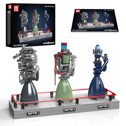 Mould King 10247 Technik Kreatives Raketentriebwerk Spielzeug, Raptor-Motormodell 863 Teile Technologie Klemmbausteine Bausatz Modell DIY Blocks Set (Statische Version Mould King 10247 Technik Kreatives Raketentriebwerk Spielzeug, Raptor-Motormodell 863 Teile Technologie Klemmbausteine Bausatz Modell DIY Blocks Set (Statische Version von Mould King
