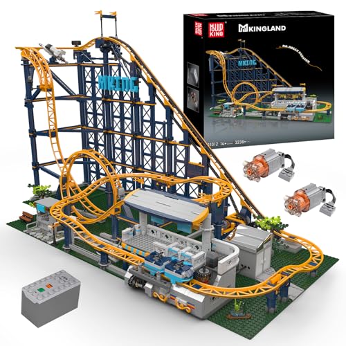 Mould King 11012 Technik Loop Coaster Set, 3238Teile Jahrmarkt Achterbahn für Erwachsene, MOC Vergnügungspark Looping-Achterbahn Modellbausteine Klemmbausteine Bausatz von Mould King