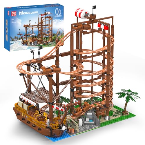 Mould King 11013 Loop Coaster Baustein, Doppelschrauben-Achterbahn mit Motor, MOC Vergnügungspark Untersetzer Modell Bauset für Erwachsene (2174 Teile) von Mould King