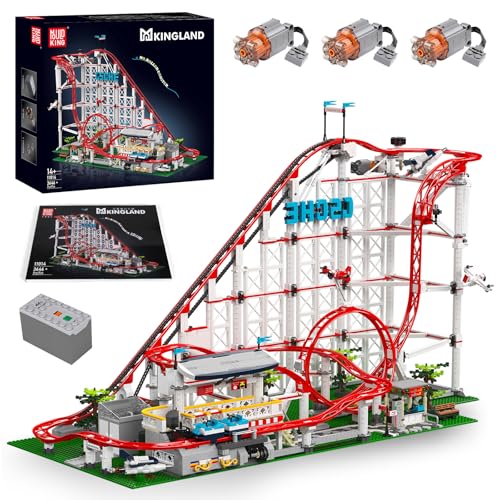 Mould King 11014 Technik Achterbahn Baukasten, Groß Roller Coaster mit Motoren Baustein (3646 Teile), Technisch Loop Coaster Modell Klemmblock, Sammelspielzeug für Kinder/Erwachsene ab 8 Jahren von Mould King