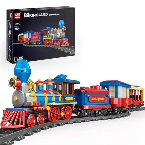 Mould King 12004 Weihnachtszug Eisenbahn Kinder Elektrisch Klemmbausteine Zug App Fernbedienung mit Schienen Bauspielzeug Geschenk für Erwachsene und Jugendliche(1554 Teile) von Mould King