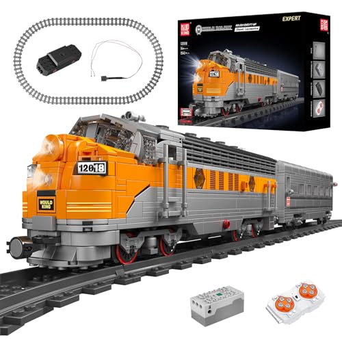 Mould King 12018 Technik USA EMD F7 WP Elektr Steam Locomotive, 1541 Teile Ferngesteuert Personenzug Baustein Modell, Eisenbahnen Zug Series Klemmblock Bauvorrichtung von Mould King