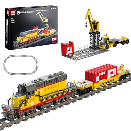 Mould King 12027 Technik Zug Modell Bausteine Elektrische Eisenbahn Klemmbausteine APP Ferngesteuert mit Schienen Bauspielzeug Geschenk für Erwachsene und Jugendliche(1170 Teile) von Mould King