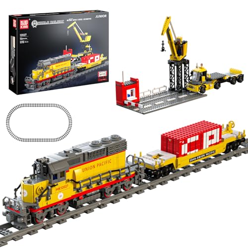 Mould King 12027 Klemmbausteine Zug Set SD40-2 Diesel Locomotive Bausteine App Ferngesteuert mit Schienen Zug Bausteinset Geschenk für Erwachsene und Jugendliche (1170 Teile) von Mould King