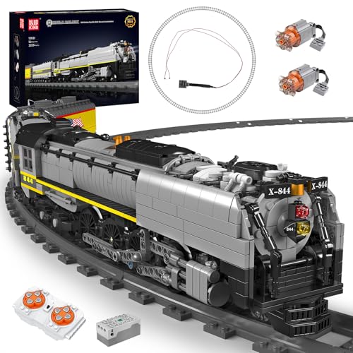 Mould King 12031 Technik Zug Beleuchtung Bauklötze Modell, 3357 Teile Ferngesteuerte UP844 Dampflokomotive Baustein Set, Weihnachtliches Spielzeug Geschenk für Erwachsene und Jugendliche von Mould King