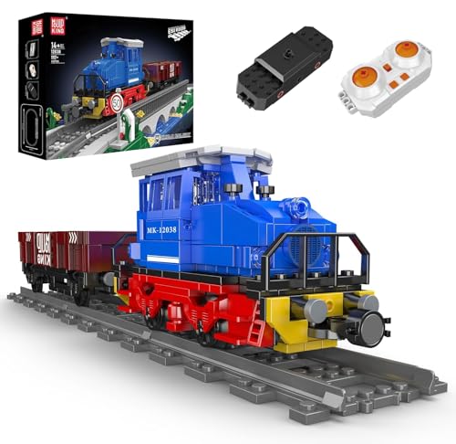 Mould King 12038 Technik KG230 Train, 2,4g Fernbedienung Und App Dual Control, Modellbausatz Für Diesel Locomotive Eisenbahnen Zug, Technologie Zusammengebaute ​​Schienenzug (1117 PCS) von Mould King