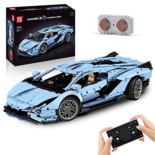 Mould King 13056sd Technik Speed Champions Ferngesteuert Rennwagen Bausteine Sportwagen klemmbausteine Modell-Bauset mit Nachtlichttasche Als Spielzeug/Sammlerstücke (3868 Teile) von Mould King