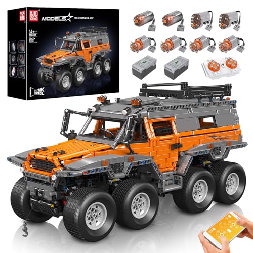 Mould King 13088 Technik Ferngesteuert Avtoros Shaman 8×8 Geländewagen APP Technologie Truck-Modell Klemmbausteine Bausatz mit 8 Elektromotoren （3062 Teile ） groß MOC 5360 RC Auto von Mould King