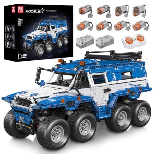 Mould King 13089 groß MOC Technik Avtoros Shaman 8×8 Geländewagen APP Ferngesteuert Technologie Truck-Modell SVU ferngesteuertes Auto Klemmbausteine Bausatz mit 8 Motoren （3062 Teile ） von Mould King