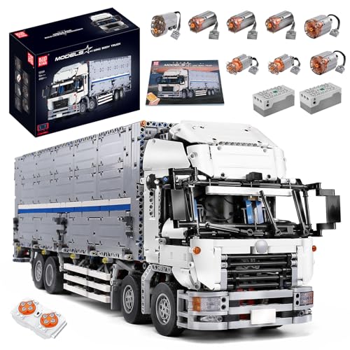 Mould King 13139 Technik Auto Baukasten, MOC-1389 Fernbedienung Flügelkarosserie-LKW Baustein (4166 Teile), Schwerlast Technologiefahrzeug Klemmblock, Mechanisches Autospielzeug für Kinder/Erwachsene von Mould King