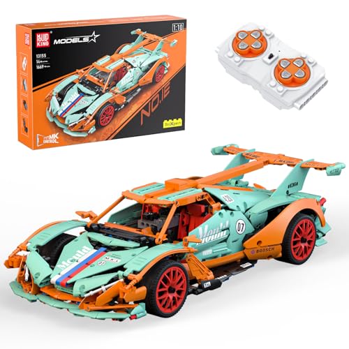 Mould King 13155 Technik Speed Champions Ferngesteuert Rennwagen Bausteine Apolo Drift Auto Sportwagen Klemmbausteine Erwachsene Sammlerauto Bausätze(1669 Teile) von Mould King