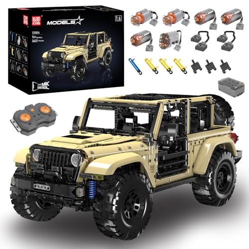 Mould King 13184 Technik ferngesteuert 1: 8 Offroad-Modellbausatz,SUV Auto Warrior Militär Fahrzeug Bausatz,MOC Technologie Großes LKW-Modell Klemmbausteine Bausatz (3621 Teile) von Mould King