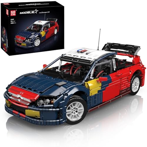 Mould King 13187 Technik für Citroën C4 WRC Supersportwagen Bausteine, 4606 Teile Technik Rennwagen Modell, Technologie Auto Klemmbausteine Bausatz von Mould King