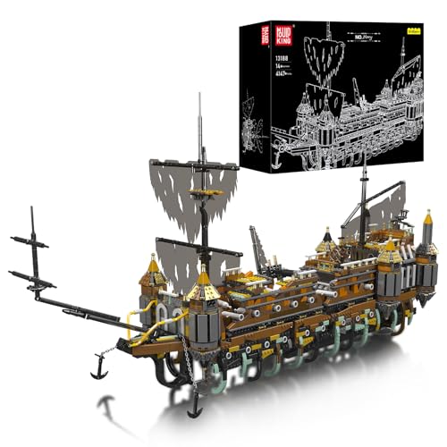 Mould King 13188 MOC für Pirates of The Caribbean Silent Mary Großes Piratenschiff Technik Modulares Piratenschiff-Kit Segelboot Modell Technologie Klemmbausteine Bausatz (4147 Stück) von Mould King