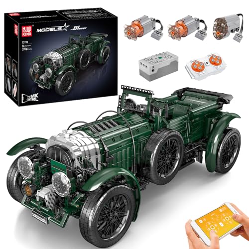 Mould King 13191 Technik Oldtimer Auto Bausteine Modell mit Motor, 3918 Teile Ferngesteuert Oldtimer Bausatz mit Fernbedienung und App Dual Control, Hightech Automodell Spielzeug für Kinder von Mould King