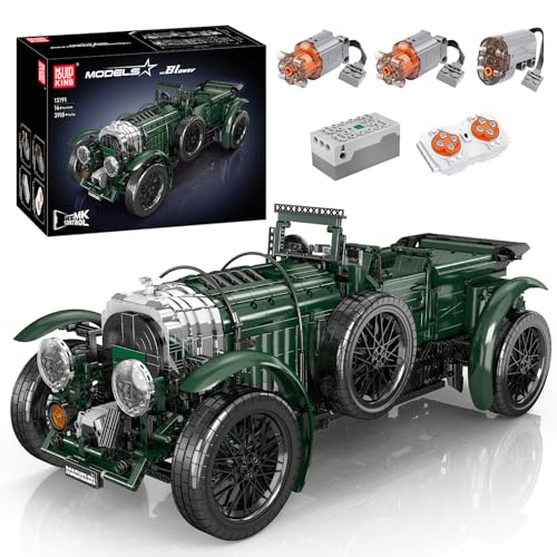 Mould King 13191 Technik Britischer Oldtimer Auto Modell Baukasten, APP Ferngesteuert Sportwagen Klemmbausteine Bausatz für Kinder/Erwachsene Sammler (3918+ Stücke) von Mould King