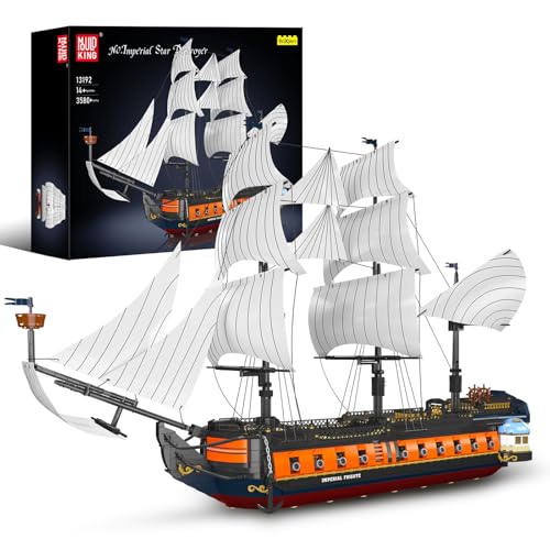 Mould King 13192 MOC Technik Imperial Flagship Piratenschiff Klemmbausteine Bausatz, 3580 Teile für Die königliche Flotte Piraten der Karibik Große Segelschiff Bausteine Spielzeug Modular von Mould King