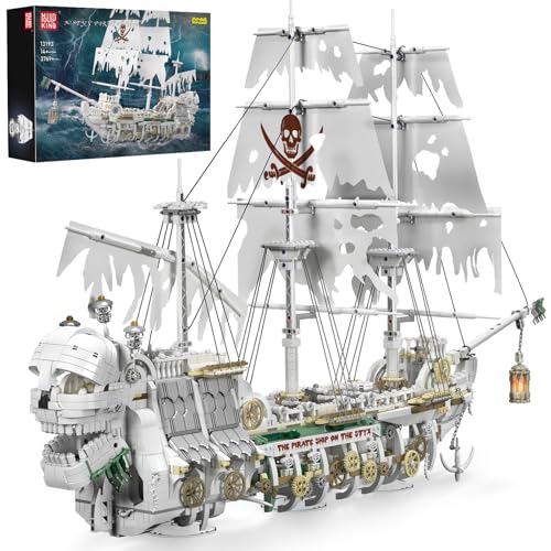 Mould King 13193 Das furchterregende Charons-Schatzschiff MOC von Captain Barbatos Piratenschiff Klemmbausteine Bausatz, 3769 Teile für Piraten der Karibik Große Segelschiff Bausteine Spielzeug von Mould King