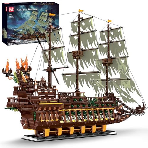 Mould King 13197 Fliegenden Holländers Piratenschiff Bausteine, 4364 Stück groß Segelschiff Spielzeug Modell für Erwachsene und Jugendliche (Aktualisierte Version) von Mould King