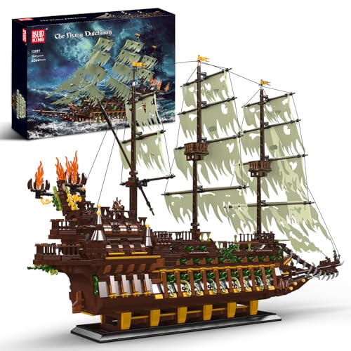 Mould King 13197 Piratenschiff Bausteine, 4364 Teiles MOC Groß Kreatives Piratenschiff des Holländers Modell, Piratenschiff Modellbausatz Klemmbausteine Geschenke für Kinder ab 14 Jahren/Erwachsene von Mould King