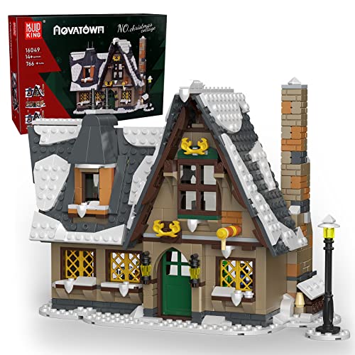 Mould King 16049 Weihnachten Haus Weihnachten 2023,MOC Klemmbausteine Bausatz 766 Teile Weihnachtshaus Modular Streetview Building Blocks Haus Modellbau Set Lernspielzeug von Mould King