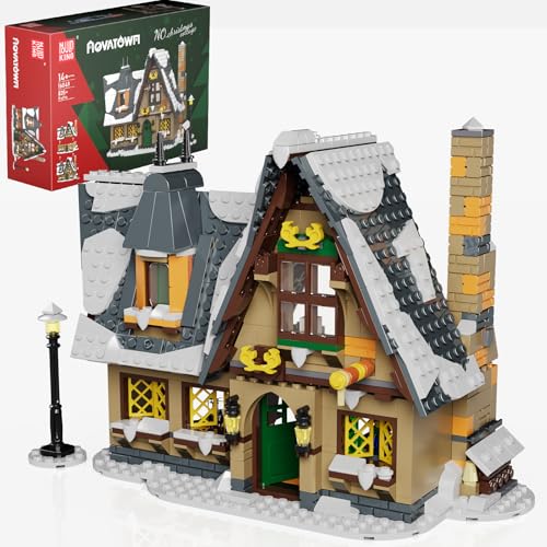 Mould King 16049 Klemmbausteine Weihnachten Weihnachts Haus Klemmbausteine Lebkuchenhaus Bausatz Haus Bauspielzeug Baukasten Geschenk für Erwachsene und Jugendliche(835 Teile) von Mould King