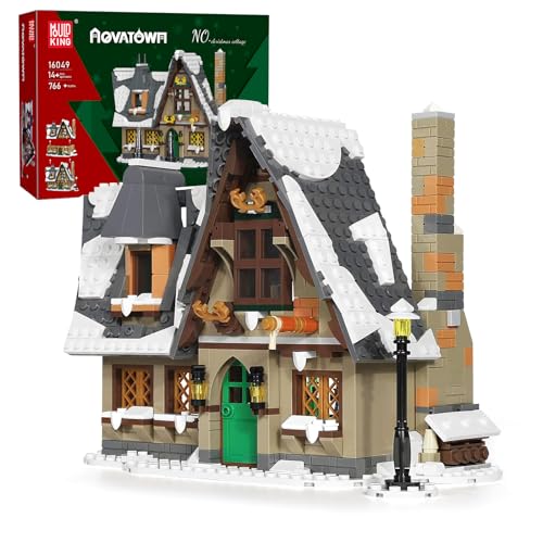 Mould King 16049 Weihnachtshaus Bausteine Modell, 766 Teile Architektur Haus Bausatz als Geschenk/Sammlerstücke/Ausstellungsgegenstände von Mould King