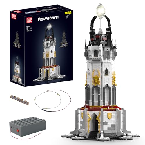 Mould King 16055 MOC Technik Mittelalterlicher Leuchtturm Beleuchtung Bausteine Set - Mittelalterliche Stadt LED Licht BAU Modellbau-Spielzeug für Straßenansichtshäuser（2199 Stück） von Mould King