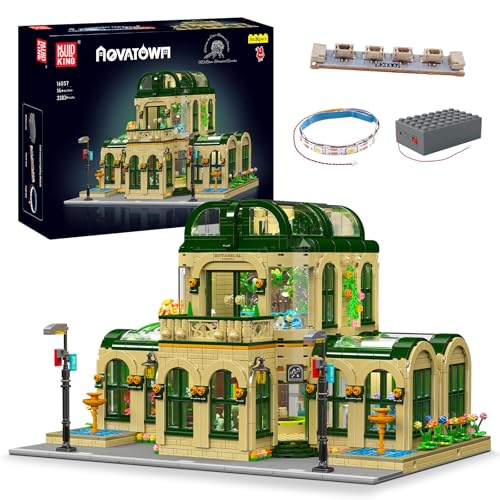 Mould King 16057 MOC Großer Botanischer Garten Haus Klemmbausteine Set, Kreative LED-Beleuchtung Architekturmodell Klemmbausteine auf Gebäude, für Pädagogisches Spielzeug der Kinder (3383 Stücke) von Mould King