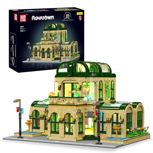 Mould King 16057 Pflanzen Gartenhaus Bausteine Modell, 3383 Teile Botanischer Garten Bricks Bausatz, Klemmbausteine Street View Building Set als Geschenk/Spielzeug/Sammlerstücke von Mould King