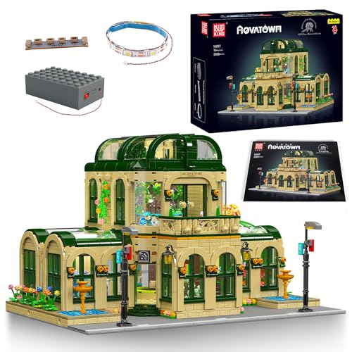 Mould King 16057 Technologie Straßenansicht Baukasten, MOC Dome Botanischer Garten Baustein (3383 Teile), Montage Baukastenset mit LED-Teilen Klemmblock, Display-Spielzeug für Kinder/Erwachsene 8+ von Mould King