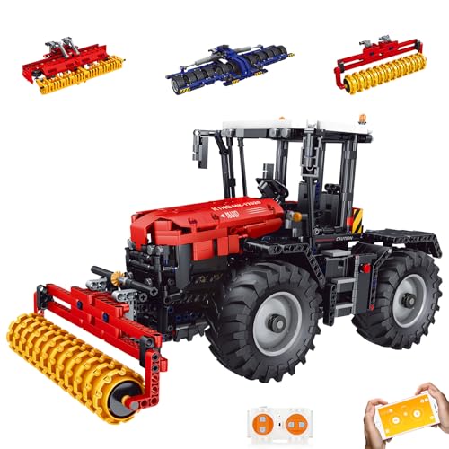 Mould King 17020 Technik 4 in 1 Klemmbausteine Fernbedienung Traktor mit APP Harvester Bauklötze Set Traktor Bausteine Modell Geschenke für Jungen Mädchen 8+ Jahre(1339 Teile) von Mould King