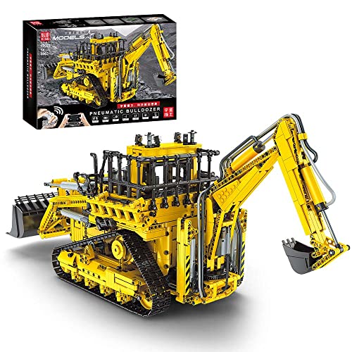 Mould King 17023 Engineering-Reihe Bulldozer Bausatz Bauset für Erwachsene, Kinder und Baufahrzeugmodell-Enthusiasten, 2.4G/APP Steuerung, 3963 Teile Großer Bausteinsatz mit 6 Motoren von Mould King