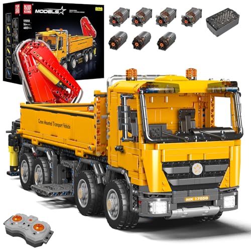 Mould King 17050 Technik LKW Bausteine Modell, 4012 Teile Ferngesteuert pneumatisches Zugfahrzeug Modellbauklötze Spielzeug, Fernbedienung und App Doppelsteuerung Mobile Truck Bausatz von Mould King