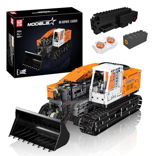 Mould King 17054 Technik Bulldozer Bausteine, 1423 Teile Ferngesteuert Raupen Teleskoplader, MOC Traktor Technologie Klemmbausteine Bausatz Spielzeug für 8+ Jahre von Mould King