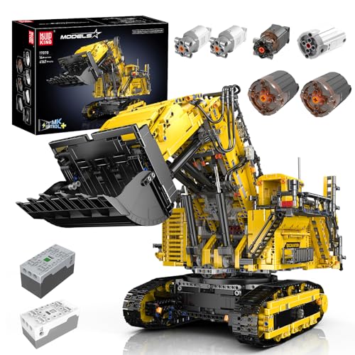 Mould King 17070 MOC Technik Ferngesteuert Bagger für Liebherr R 9800 Raupenbagger, 4767 Teile Technologie LKW-Modell Klemmbausteine Bauset Spielzeug für Kinder und Erwachsene Mit 6 Motoren von Mould King