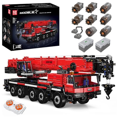 Mould King 17074 MOC Technik Groß für Grove GMK-Kran ferngesteuert Kran LKW Schwerlastkran Klemmbausteine Bausatz mit 8 kraftvollen Motoren Technologie Bausatz Modell(3218+Teile) von Mould King