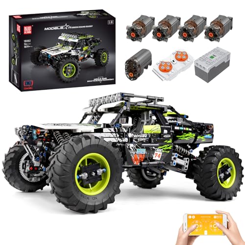 Mould King 18002 Technik Geländewagen Modell Baukasten Klettern, 2.4G Fernsteuerung und App Dual Control SUV Auto, 4x4 Technik Serie Extreme Geländewagen Klemmbausteine Set (1890 PCS) von Mould King