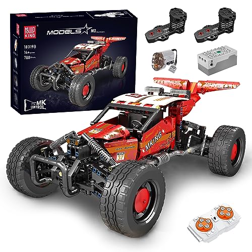 Mould King 18019 Technik ferngesteuert Offroad Rennwagen, 708 Stück Mit 3 Motoren, Modellbaustein Der Mechanische Gruppe Für Extreme Offroad Fahrzeuge, Technologie Klemmbausteine Bausatz von Mould King