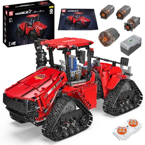 Mould King 18020 Technik LKW Baukasten, MOC-35270 Pneumatischer Raupentraktor Baustein (1698 Teile), Fernbedienung Schwerlast Fahrzeug Klemmblock, Technologie Auto Modell Spielzeug für Kinder 8+ von Mould King