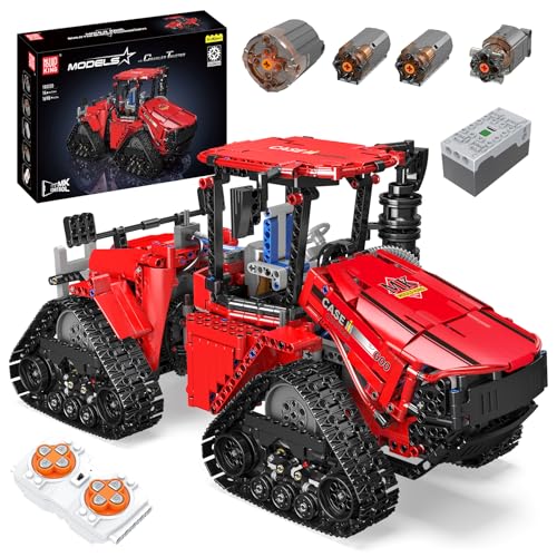 Mould King 18020 Technik Fernbedienung Traktor Bauklötze Bausatz, MOC Elektrischer Quadtrac 600 Spurtraktor, Schwere Baufahrzeug Traktor Klemmbausteine Spielzeug für Kinder/Erwachsene(1698+ PCS) von Mould King