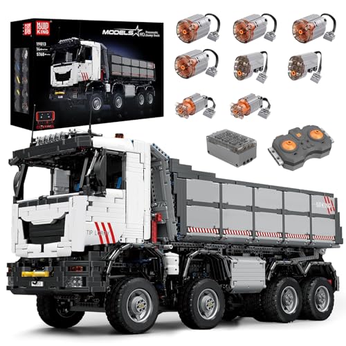 Mould King 19013 Technik Dump Truck 8x8 Modell, 5768 Teile APP Fernbedienung elektrisch Projekt Wagen Technologie Kipper MOC-5287 ferngesteuert Klemmbausteine Bausatz Pneumatisches Gerät von Mould King