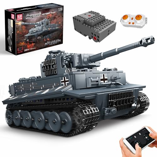 Mould King 20014 Ferngesteuert Tank Bausteine Modell, Technik Panzer Kit mit Fernbedienung und App Dual Control, Panzer Spielzeug Bausatz als Geschenk/Sammlerstücke (800+ Teile) von Mould King